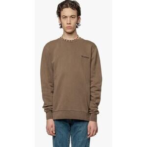 Han Kjobenhavn Men's Brown Sweatshirt Embroidered Logo Crew Neck Small